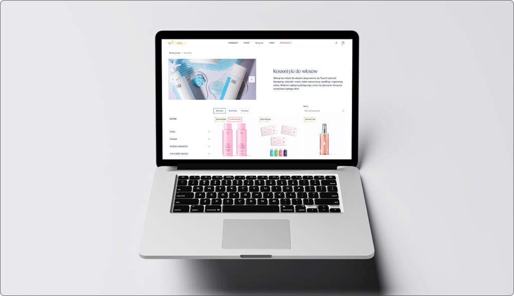 Zdjęcie sklepu internetowego Waymaker z produktami do pielęgnacji włosów